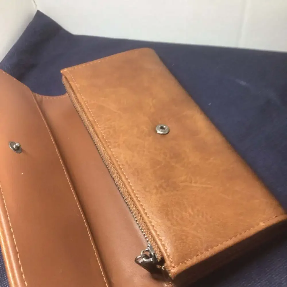 Montana West x Wrangler Women's Brown Faux Leather Trifold Clutch Wallet